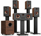 Wooden 5.1.2 Virtual Surround Sound System, 4 Surround Speakers Wired, 400W Peak Power, Sound Bars for Smart TV w/Subwoofer, 5.25'' Deep Bass, Home Theater TV System, ARC/OPT/BT/AUX, HiPulse N512