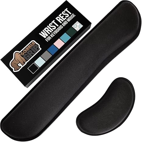 Silky Memory Foam Keyboard Wrist Rest for Computer and Mouse, Ergonomic Typing Support Pad, Desk Office Supplies, Gaming Accessories, Hand & Arm Mousepad Cushion and Coaster Set
