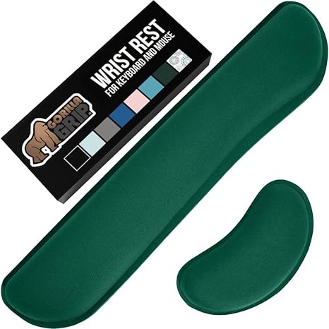 Silky Memory Foam Keyboard Wrist Rest for Computer and Mouse, Ergonomic Typing Support Pad, Desk Office Supplies, Gaming Accessories, Hand & Arm Mousepad Cushion and Coaster Set