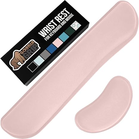 Silky Memory Foam Keyboard Wrist Rest for Computer and Mouse, Ergonomic Typing Support Pad, Desk Office Supplies, Gaming Accessories, Hand & Arm Mousepad Cushion and Coaster Set