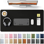 Leather Desk Protector, Office Mat, Large Mouse Mat, Non-Slip PU Leather Blotter, Laptop Desk Pad, Waterproof Writing Pad for Office and Home