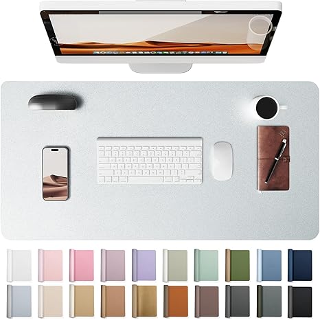 Leather Desk Protector, Office Mat, Large Mouse Mat, Non-Slip PU Leather Blotter, Laptop Desk Pad, Waterproof Writing Pad for Office and Home