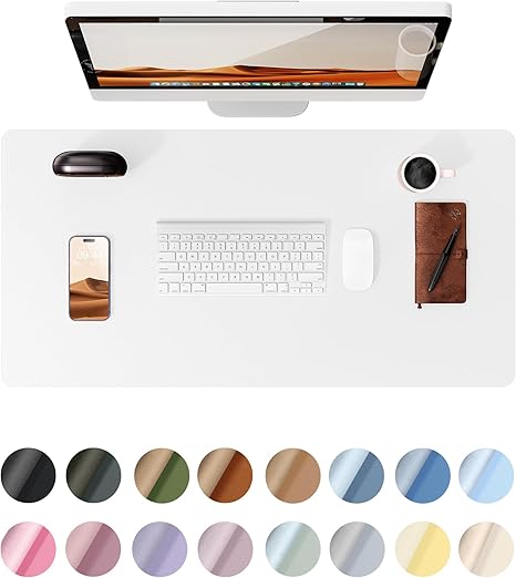 Leather Desk Protector, Office Mat, Large Mouse Mat, Non-Slip PU Leather Blotter, Laptop Desk Pad, Waterproof Writing Pad for Office and Home