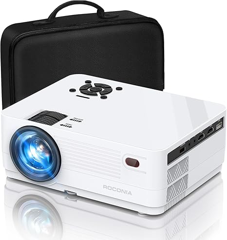 Projector with 5G WiFi and Bluetooth, Native 1080P Projector[Projector Screen Included], Full HD 18000LM Movie Projector, 100" Display Home Theater, Compatible with Phone/Laptop/TV Stick