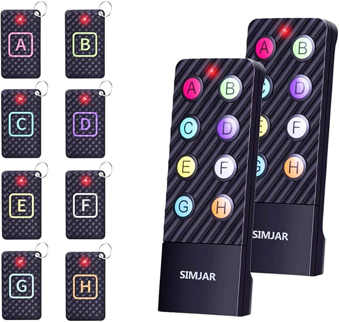 Upgraded Key Finder with Extra Backup RF Transmitter and Lanyards, Simjar Wireless RF Item Locator Tracker Support Remote Control with Loud Beep - Pet/Wallet/Phone/Glasses Tracker