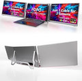 16" Laptop Screen Extender Monitor Portable, Quad Monitor, Just 1 Cable for 3 Screens, FHD 1080P IPS Laptop Extender Compatible with Wins/Mac for 13.6" - 18.5" Laptops