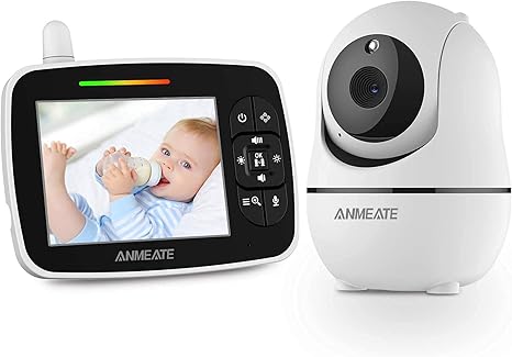 Baby Monitor with Remote Pan-Tilt-Zoom Camera,Large Display Video Baby Monitor with Camera and Audio |Infrared Night Vision |Two Way Talk | Room Temperature| Lullabies and 960ft Range