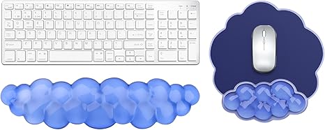 Gel Cloud Keyboard and Mouse Wrist Rest, Cute Wrist Support and Arm Support Rest for Typing Pain Relief?Suitable for Office/Computer/Laptop/Gaming Set