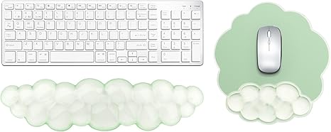 Gel Cloud Keyboard and Mouse Wrist Rest, Cute Wrist Support and Arm Support Rest for Typing Pain Relief?Suitable for Office/Computer/Laptop/Gaming Set