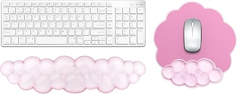 Gel Cloud Keyboard and Mouse Wrist Rest, Cute Wrist Support and Arm Support Rest for Typing Pain Relief?Suitable for Office/Computer/Laptop/Gaming Set