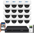 16 Channel NVR UltraHD 4K Face Recognition NDAA & TAA Compliant Security Camera System with 16 x 8MP @25FPS Outdoor 2.7-13.5mm Motorized Zoom PoE Dome Cameras, 10 Smart AI Functions