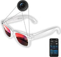 Smart Camera Glasses-8MP Hands-Free Photo&Video,AI Object Recognition with Voice Feedback,Real-Time Translation,Bluetooth 5.3 Audio & Calls,Built-in Storage,IP67 Waterproof,Red-White Design