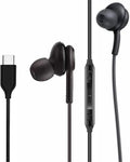 New Earbuds Stereo in-Ear Headphones for Samsung Galaxy S25 S24 S23 S22 S21 S20, Note 10, 10+ - Designed with Microphone and Volume Remote Type-C Connector