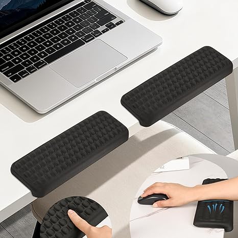 L-Shaped Desk Elbow Pad,Memory Foam Desk Edge Cushion for Armrest Support,2-Piece Ergonomic Elbow Rest for Desk with Non-Slip Base, Arm Rest for Computer Keyboard, Office and Home Use