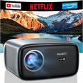 Smart Projector with WiFi and Bluetooth, Movie Home Theater with AI Auto Focs& Keystone, Video Projector with Dolby, 400'' Display for Indoor/Outdoor Proyector