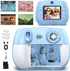 Kids Camera Instant Print 1080P Front Rear Dual Selfie - Kids Digital Camera with Video Games, 32GB & 5-Color Print Paper/ 250 Photos,Easy to Use & Great Toys
