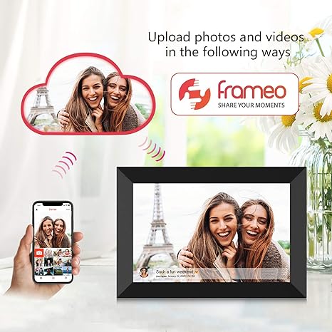 32GB 10.1 Inch Smart WiFi Digital Photo Frame 1280x800 IPS LCD Touch Screen, Auto-Rotate Portrait and Landscape, Built in 32GB Memory, Share Moments Instantly via Frameo App from Anywhere